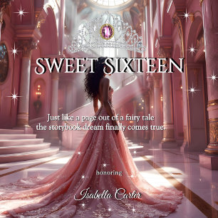 Ethnic Princess Sweet 16 Birthday Party Pink Invitation