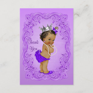 Ethnic Princess Thank You Baby Shower Purple Frame