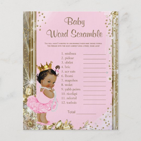 Ethnic Princess Tutu Baby Shower Games Flyer Ethnic Princess Tutu Baby Shower Games Flyer