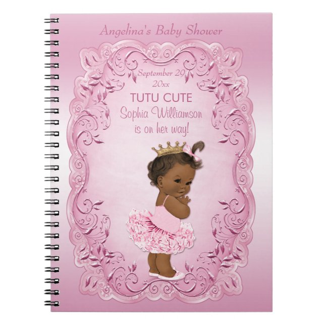 Ethnic Princess Tutu Cute Baby Shower Guest Book (Front)