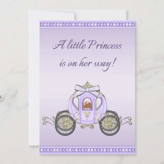 Ethnic Purple Princess Coach Girls Baby Shower Invitation (Front)