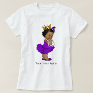 Ethnic Purple Tutu Ballerina Baby Princess Pearls T-Shirt