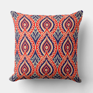 Ethnic red-gold color Indian flower style pattern Cushion
