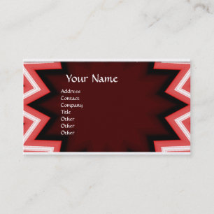 ETHNIC /RED WHITE GEOMETRIC ABSTRACT White Pearl Business Card