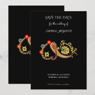 Ethnic Retro Floral – Paisley Mandala Poster Art Save The Date