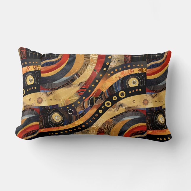 Ethnic Rhythm in Patterns Lumbar Cushion (Front)