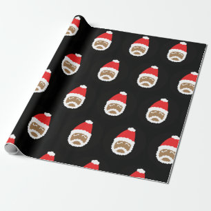 Ethnic Santa med (black) Wrapping Paper