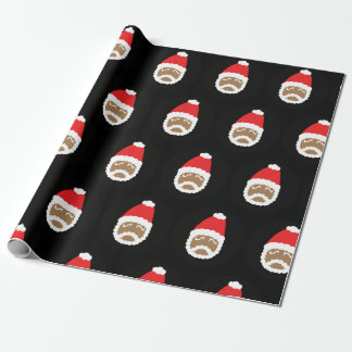 Ethnic Santa med (black) Wrapping Paper
