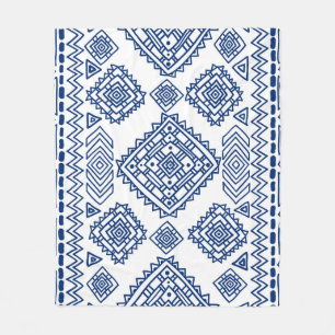 Ethnic seamless geometric pattern fleece blanket