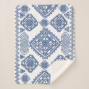 Ethnic seamless geometric pattern sherpa blanket