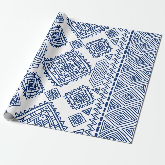 Ethnic seamless geometric pattern wrapping paper (Unrolled)