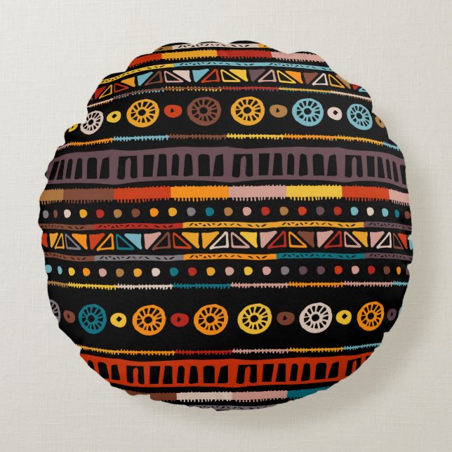 Ethnic seamless in native style. pattern with Amer Round Cushion (Front)