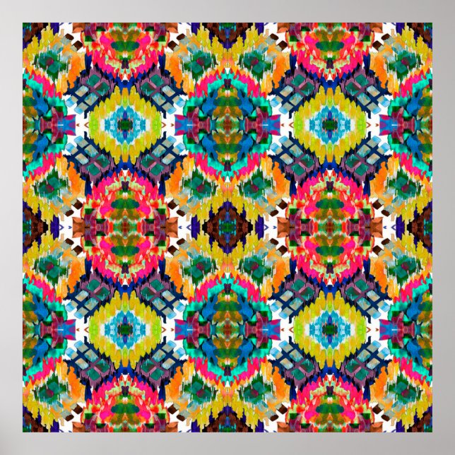 Ethnic seamless pattern. Ethnic boho ornament. Rep Poster (Front)