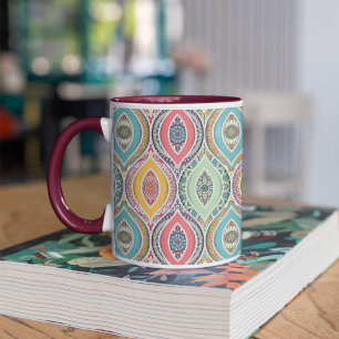 Ethnic Seamless Pattern Native Indian Floral Mug