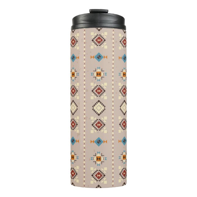 Ethnic seamless pattern thermal tumbler (Front)
