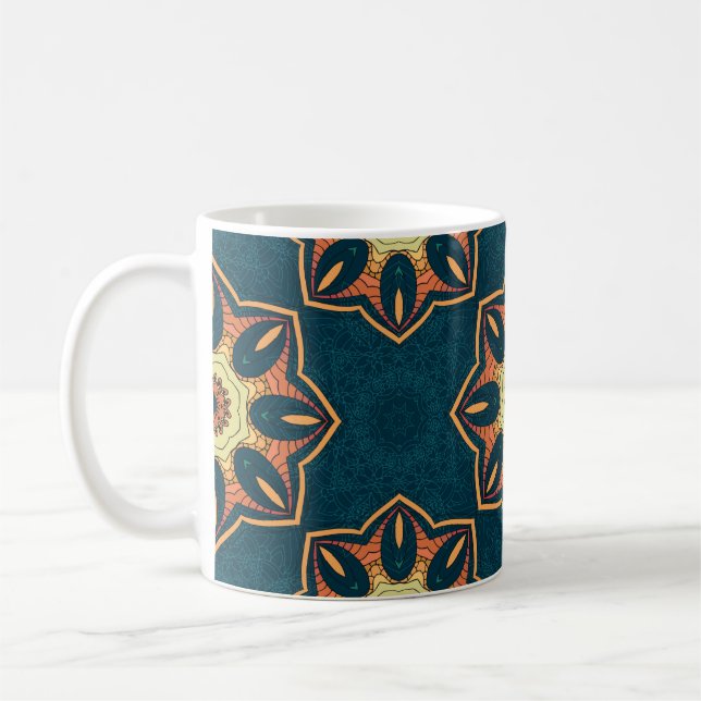Ethnic seamless pattern with mandala. illustration coffee mug (Left)