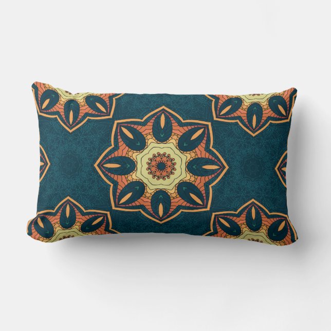 Ethnic seamless pattern with mandala. illustration lumbar cushion (Front)