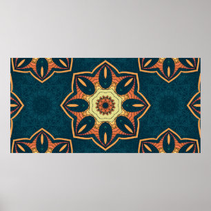 Ethnic seamless pattern with mandala. illustration poster