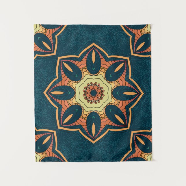 Ethnic seamless pattern with mandala. illustration tapestry (Front)