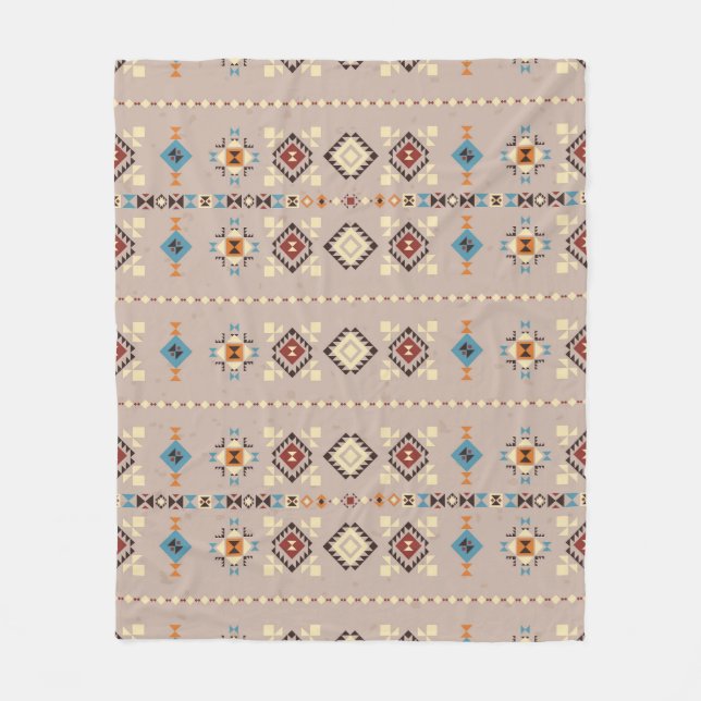 Ethnic: seamless tribal pattern fleece blanket (Front)