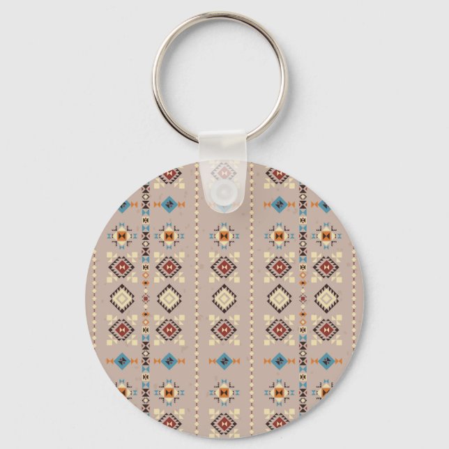 Ethnic: seamless tribal pattern key ring (Front)