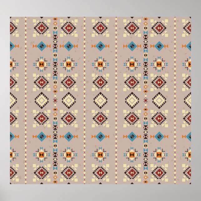 Ethnic: seamless tribal pattern poster (Front)