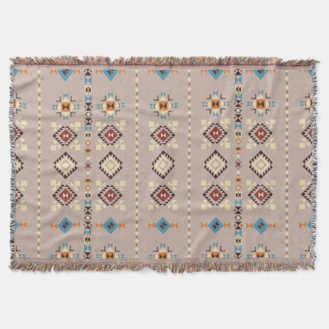 Ethnic: seamless tribal pattern throw blanket (Front)