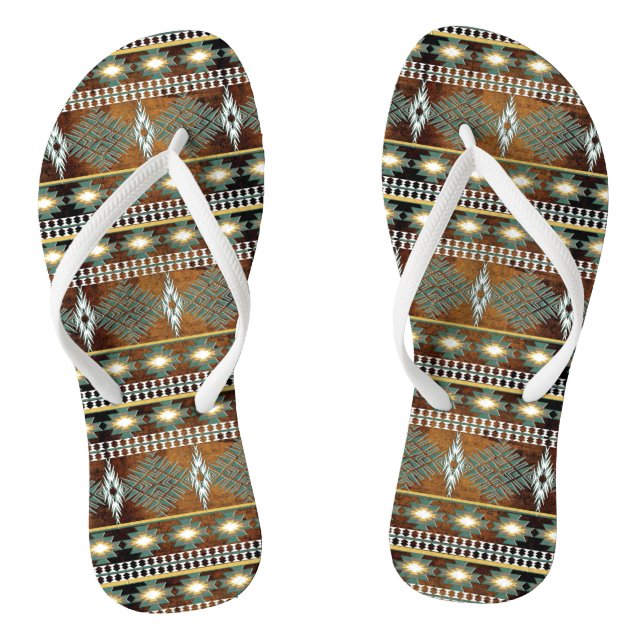 ethnic southwest pattern thongs (Footbed)