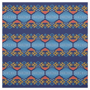 Ethnic Southwestern Geometric Stripes Navy Fabric
