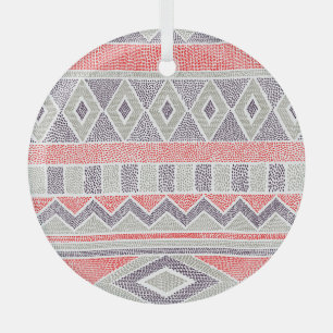 Ethnic Striped Tribal: Handmade Vintage Glass Tree Decoration