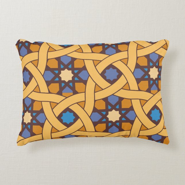 Ethnic Style Abstract Mosaic Pattern Decorative Cushion (Front)
