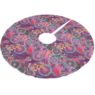 Ethnic Style Animal Pattern   Monogram 2 Brushed Polyester Tree Skirt