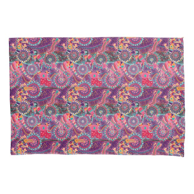 Ethnic Style Animal Pattern Pillowcase (Front-Left)