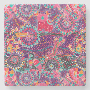 Ethnic Style Animal Pattern Stone Coaster
