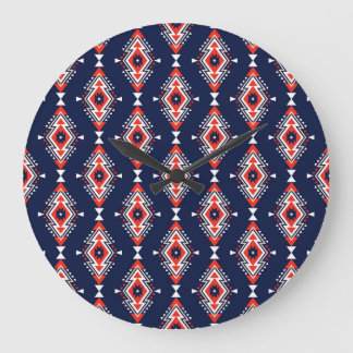 Ethnic style, geometric seamless pattern. large clock