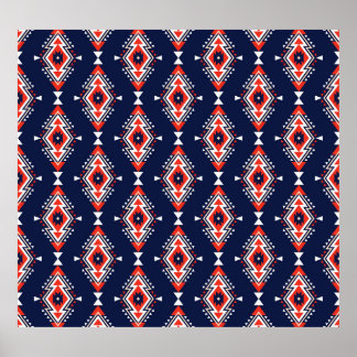 Ethnic style, geometric seamless pattern. poster