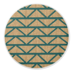 Ethnic Style Knitted Pattern Ceramic Knob