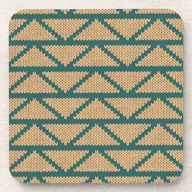 Ethnic Style Knitted Pattern Coaster (Front)