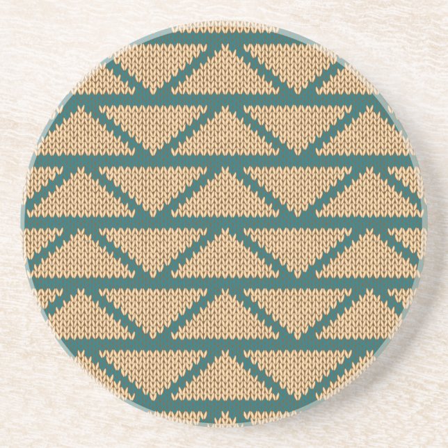 Ethnic Style Knitted Pattern Coaster (Front)