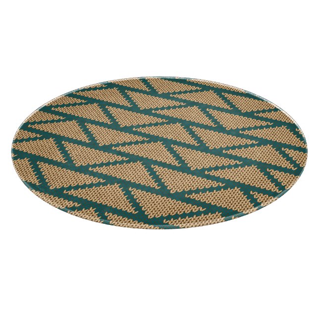 Ethnic Style Knitted Pattern Cutting Board (Corner)