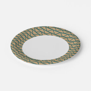 Ethnic Style Knitted Pattern Paper Plate
