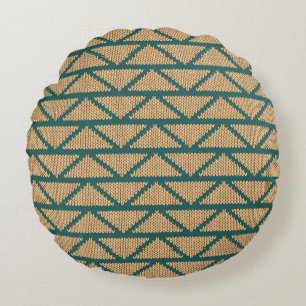 Ethnic Style Knitted Pattern Round Cushion