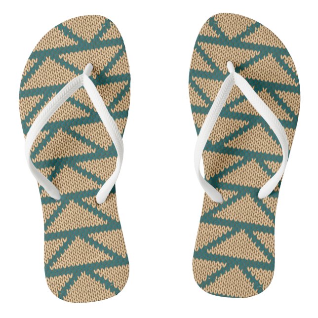 Ethnic Style Knitted Pattern Thongs (Footbed)