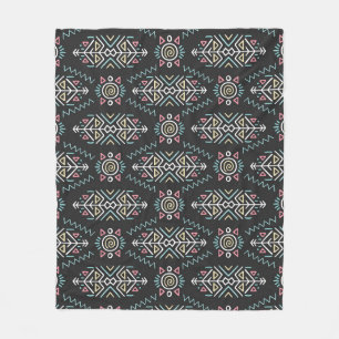 Ethnic Style Tribal Vintage Seamless Fleece Blanket