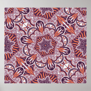 Ethnic style, vintage decorative texture. poster