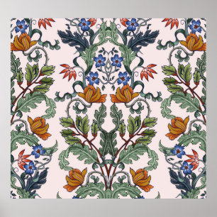Ethnic Traditional: Decorative Vintage Floral Poster