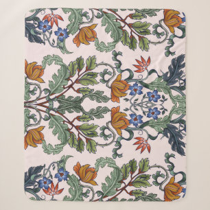Ethnic Traditional: Decorative Vintage Floral Sherpa Blanket
