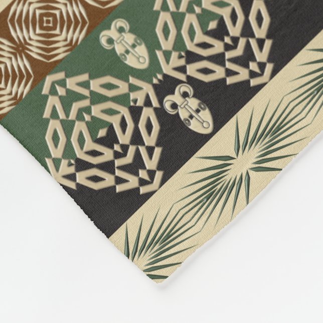 ethnic tribal african pattern fleece blanket (Corner)