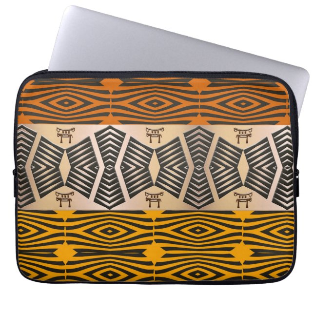 ethnic tribal african pattern laptop sleeve (Front)