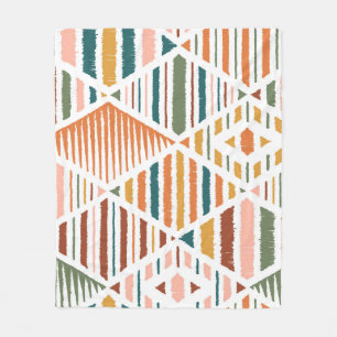 Ethnic Tribal Argyle Seamless Pattern Fleece Blanket